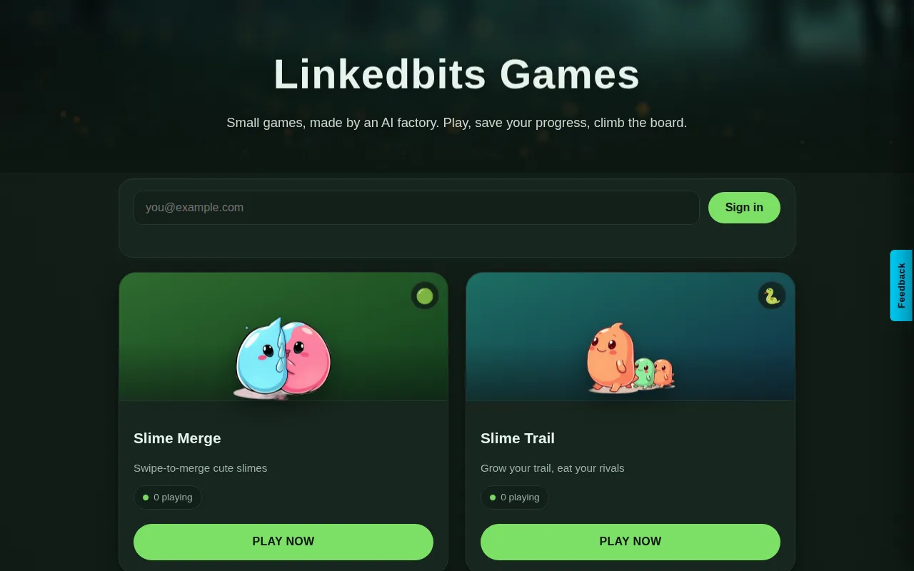 GameForge dashboard